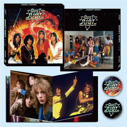 QUIET RIOT / Special BOX set limited to our store purchase bonus = I Quiet Riot CD + II There is no tomorrow for riots CD + 2 types of tin badges + 16P photo booklet
