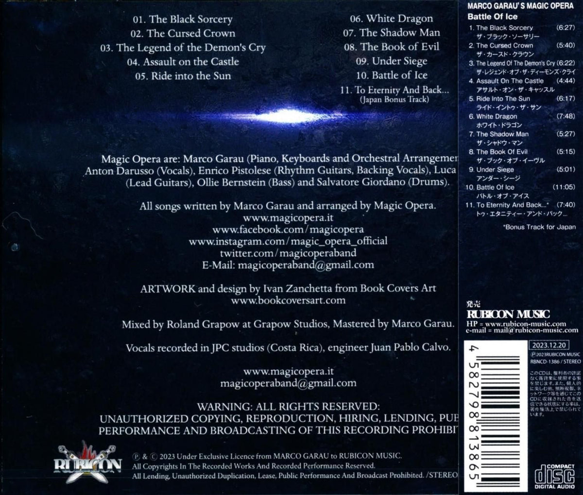 MARCO GARAU’S MAGIC OPERA / Battle Of Ice (CD) 2023 2nd Derdian