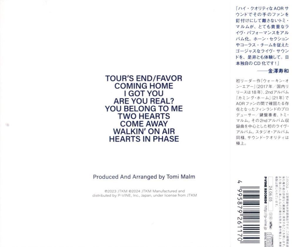 TOMI MALM / Live (CD)
