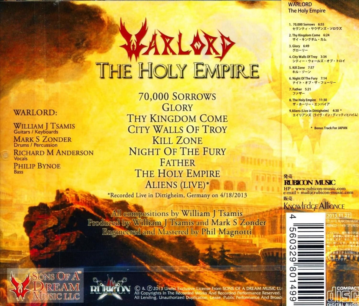 <Signed! ! > WARLORD / The Holy Empire (CD)