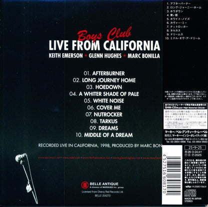 Boys Club / Live From California (SHM-CD) 2025 1998 Keith Emerson, Glenn Hughes, Mark Bonilla