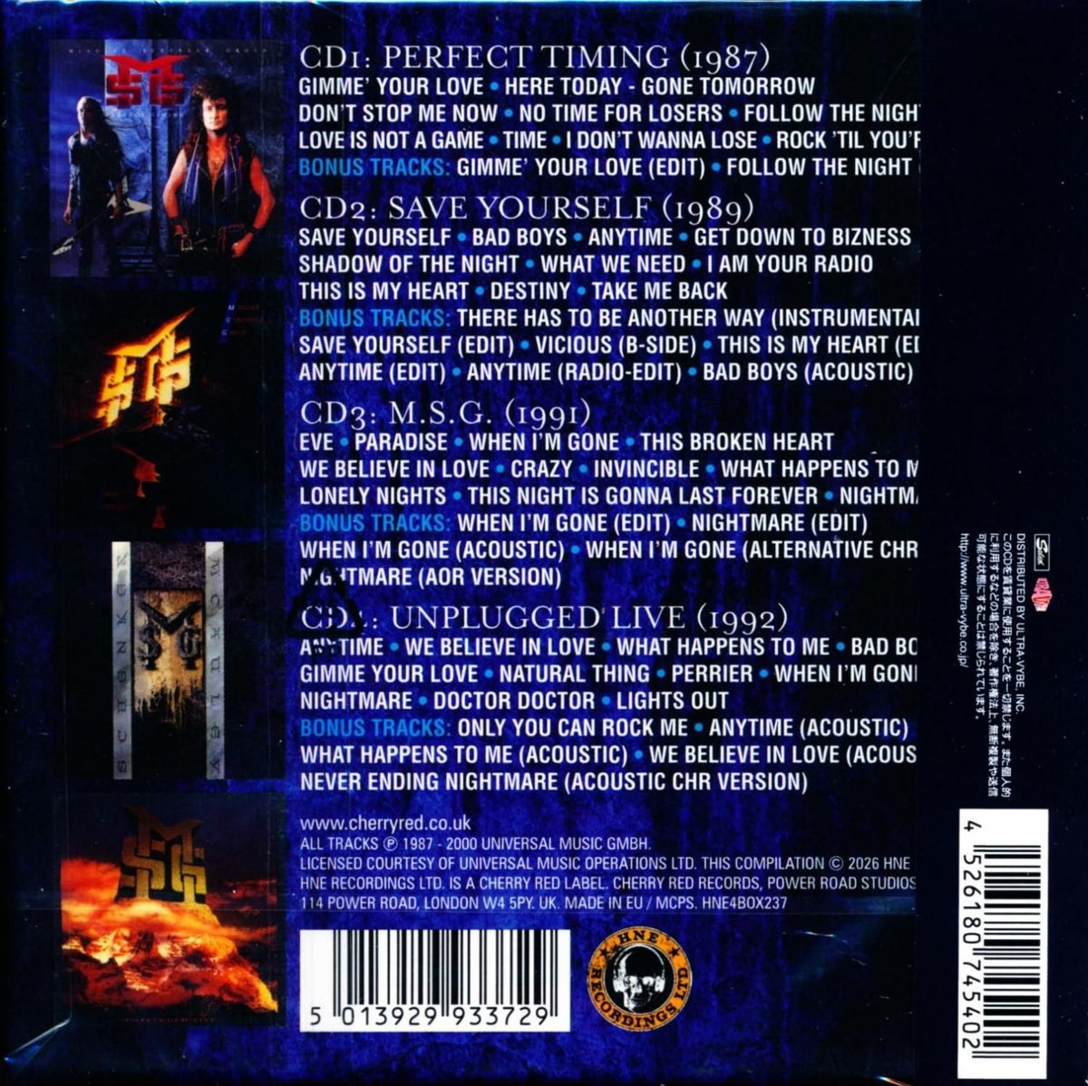 M.S.G / BAD BOYS: THE MCAULEY SCHENKER GROUP STORY 1987-1992 BAD BOYS: THE MCAULEY SCHENKER GROUP (4CD BOX)