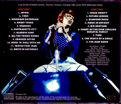 David Bowie David Bowie/Canada 1974 Upgrade