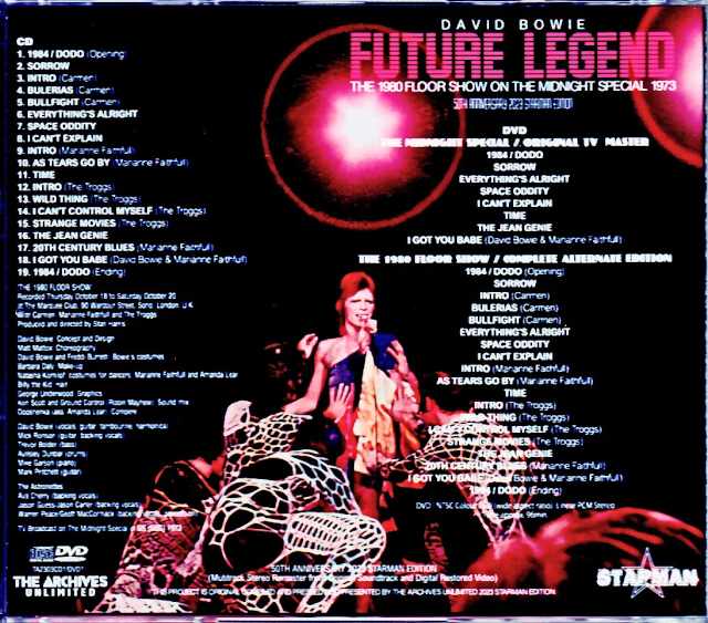 David Bowie David Bowie/Legend of the Future 1980 Floor Show on the Midnight Special 1973