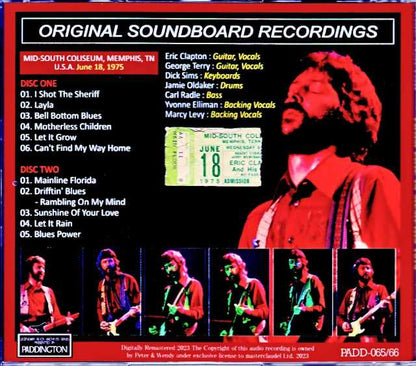 Eric Clapton Eric Clapton/In Memphis 1975 TN,USA 1975