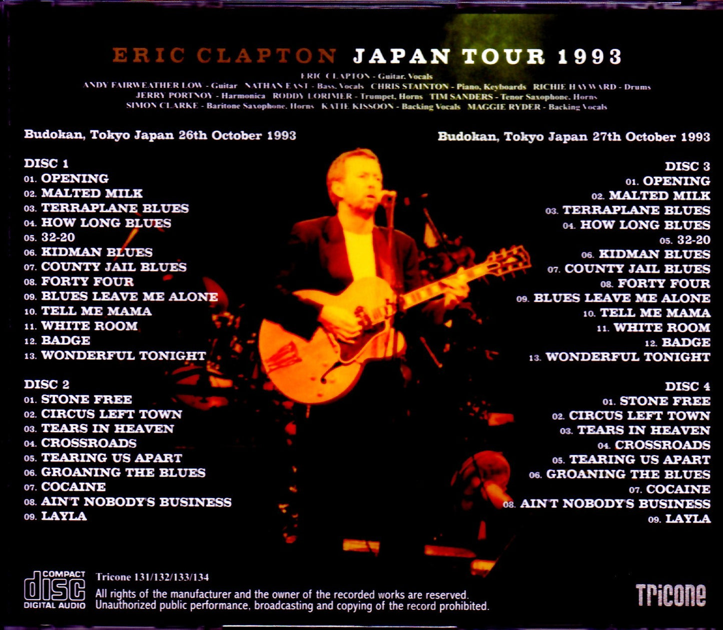 Eric Clapton Eric Clapton/Tokyo,Japan 1993 2 Days Complete