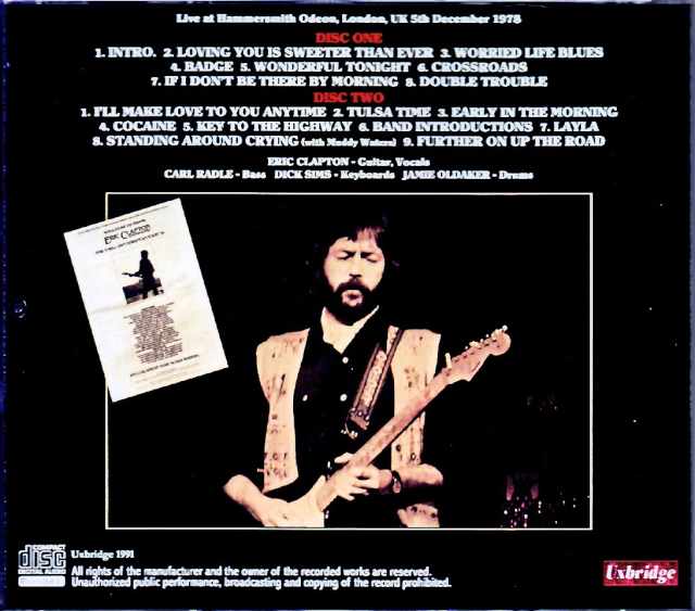 Eric Clapton Eric Clapton/London,UK 12.5.1978 Complete