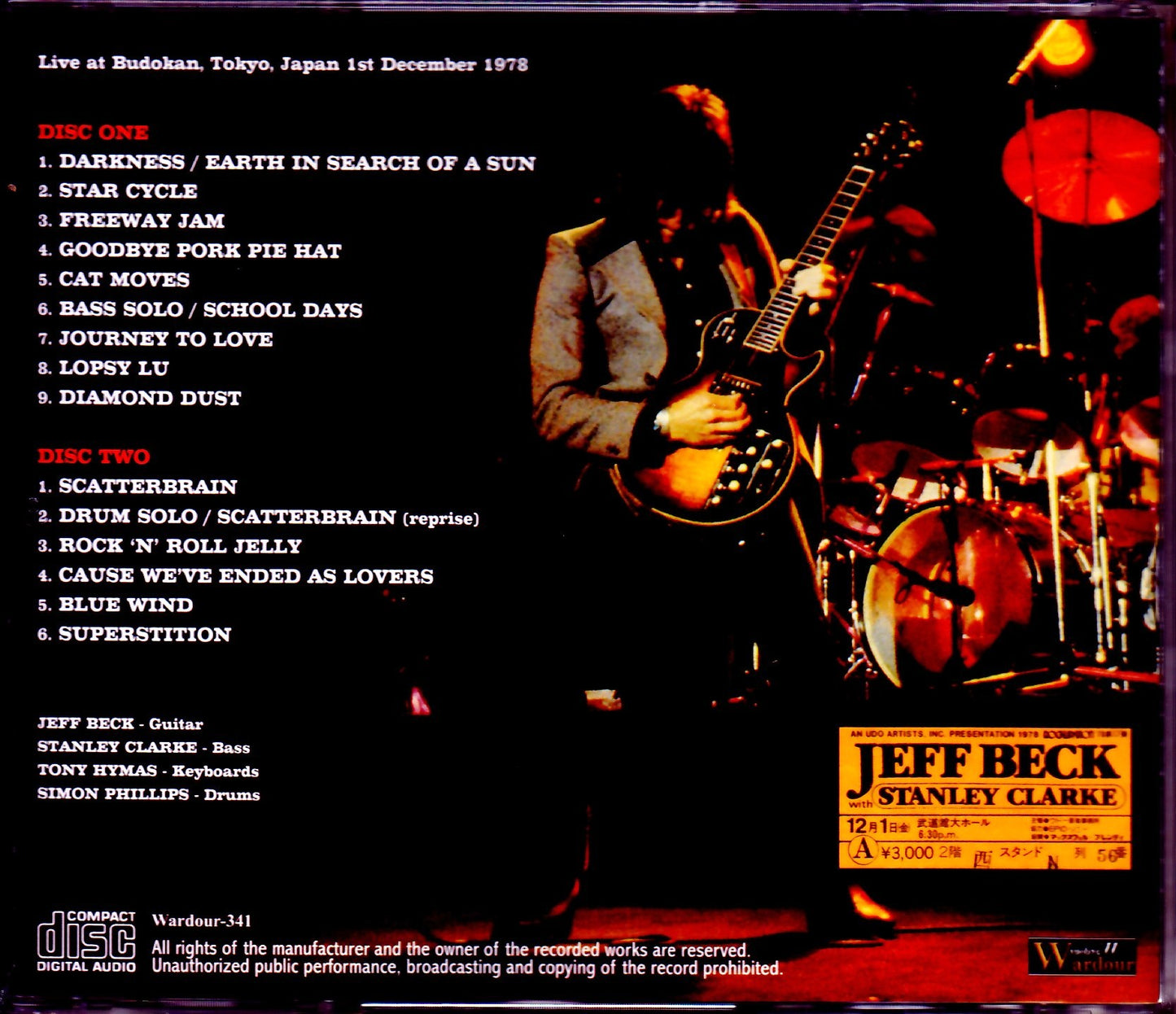 Jeff Beck Jeff Beck/Tokyo,Japan 12.1.1978