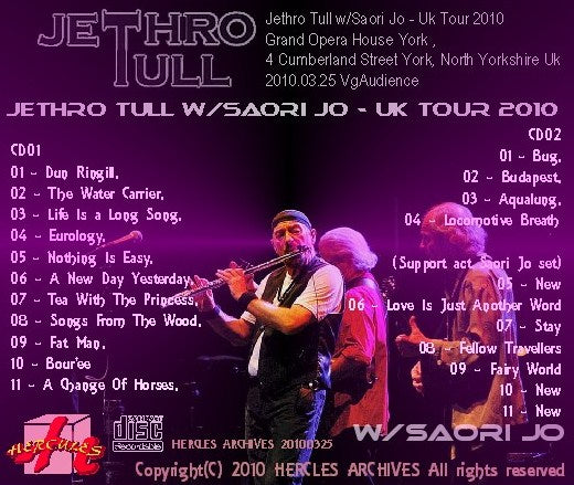 Jethro Tull w/Saori Jo 2010 UK Tour/Grand Opera House York 2010.03.25