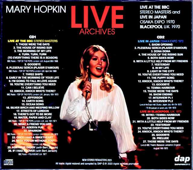 Mary Hopkin Mary Hopkin/Live Archives