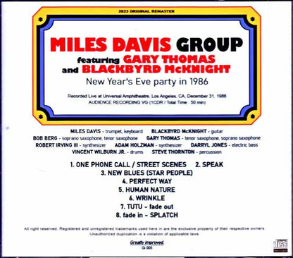 Miles Davis Group Gary Thomas Miles Davis Gary Thomas/CA,USA 12.31.1986 Upgrade