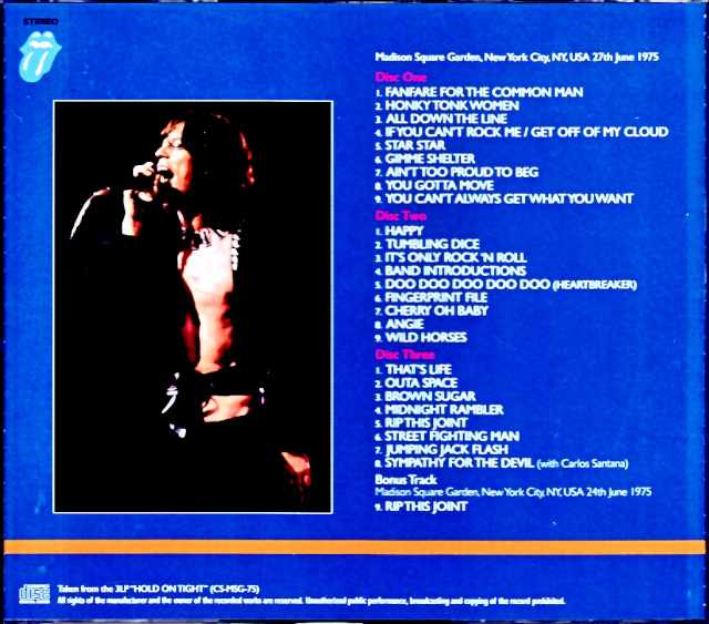 Rolling Stones Rolling Stones/Hold on Tight NY,USA 1975 Upgrade & more