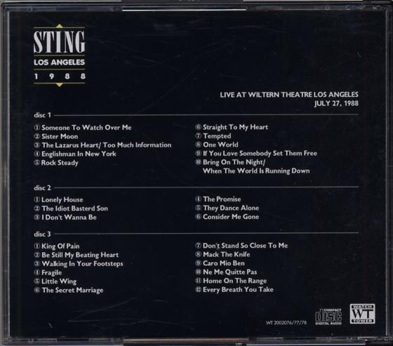 Sting Los Angeles 1988