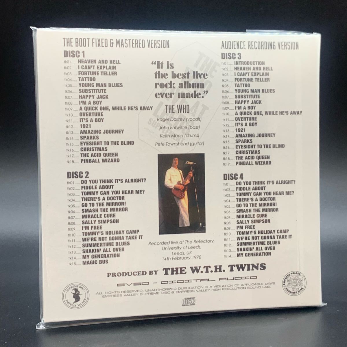 THE WHO / LIVE AT LEEDS COMPLETE “Live at Leeds Ultimate Edition” (8CD+BONUS CD) Super limited edition including the complete version of TOMMY! This is the ultimate Leeds!